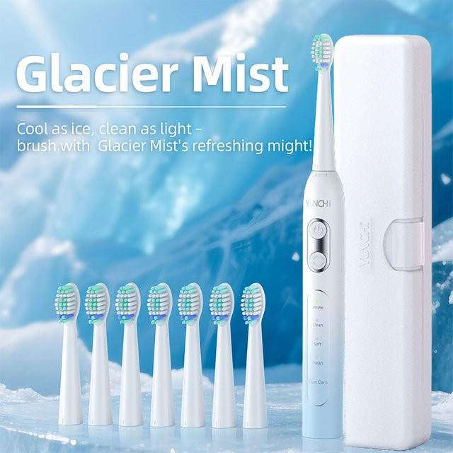 YUNCHI C2 Elektrische Schallzahnbürste, 8 Bürstenköpfe, Unisex - Bild 1