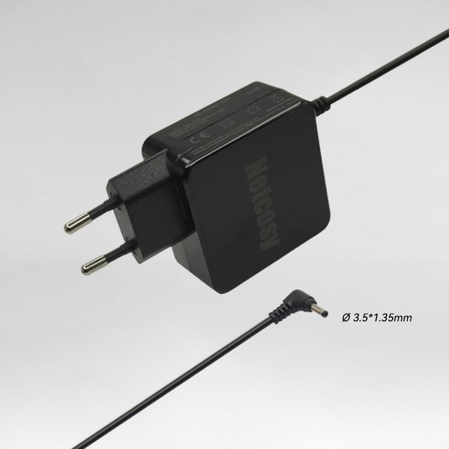 Connex Laptop-Ladegerät AC-Adapter Netzteil für SwiftBook, 12 V, 2,0 A, 24 W, Steckergröße 3,5 x 1,35 mm, Schwarz - Bild 1