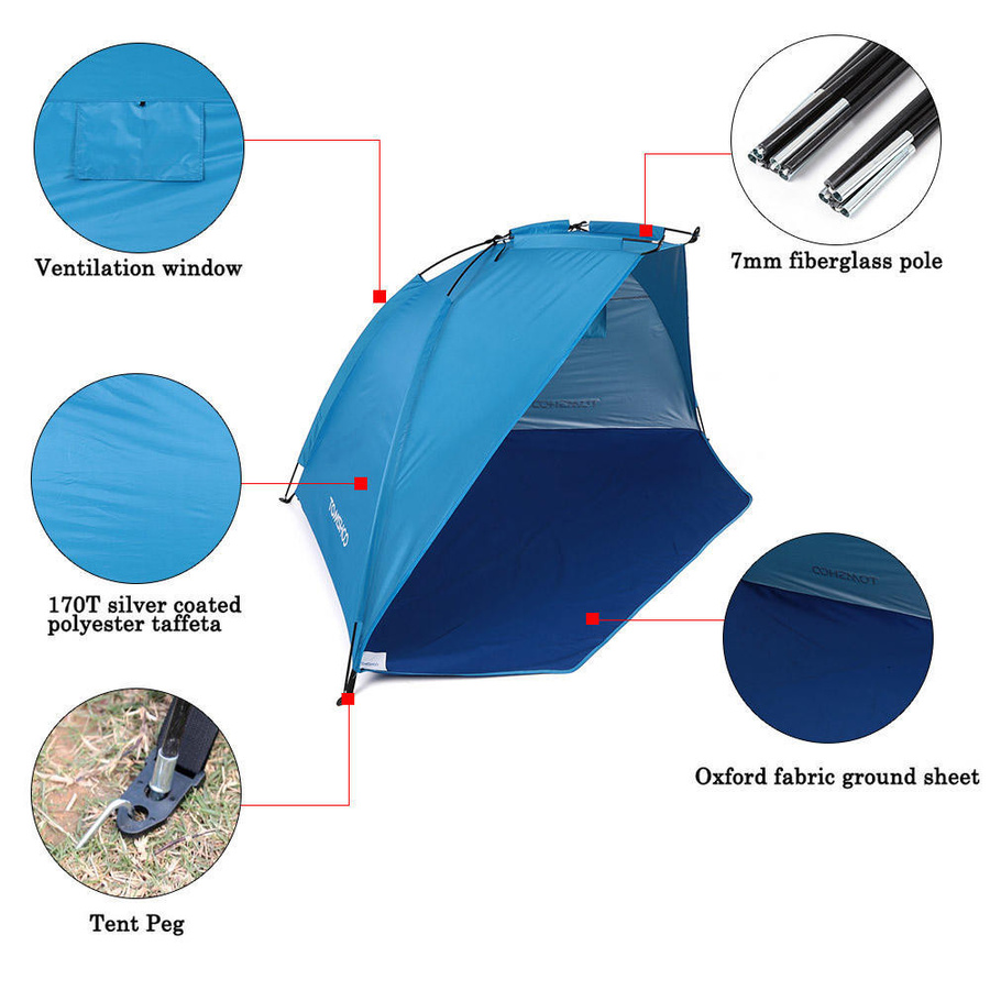 TOMSHOO Outdoor-Sport-Sonnenschutzzelt für Angeln, Picknick und Strand in Grün - Bild 1