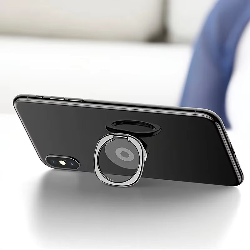 4er-Set QGhappy Handy-Fingerringhalter für iPhone 17 16 15 in Silber, Metallring-Aufkleber mit 360 Grad Rotationsständer und Klapphalterung für Desktop-Nutzung - Bild 5