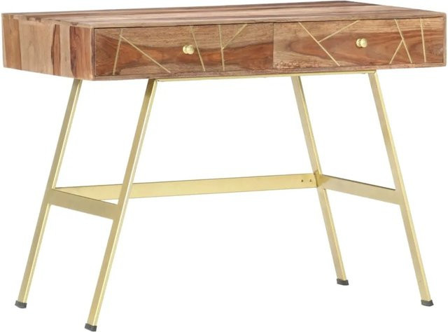 vidaXL Schreibtisch aus Akazie-Massivholz mit Schubladen in Braun, Industrial Style, B/T/H: 100 x 55 x 75 cm - Bild 1