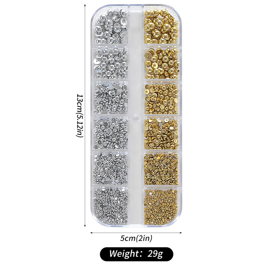 MingLee Nagelsteine, Gold & Silber Metallperlen, Unisex - Bild 3