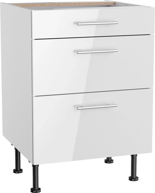 Optifit Küchen-Unterschrank Rurik986 mit 3 Auszügen in Weiß, B/T/H: 60 x 58,4 x 87 cm - Bild 1