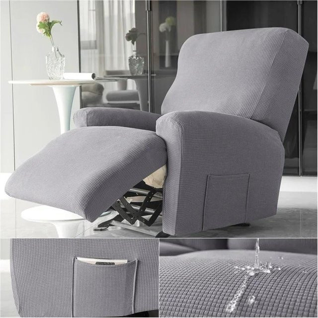 4-teiliges Set Bestbags Relaxsessel-Bezüge aus wasserabweisendem Polar-Fleece, elastisch und rutschfest - Bild 1