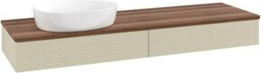 V&B Waschtischunterschrank Antao mit Frontstruktur in Weiß und Grau, B/T: 160 x 50 cm - Bild 1
