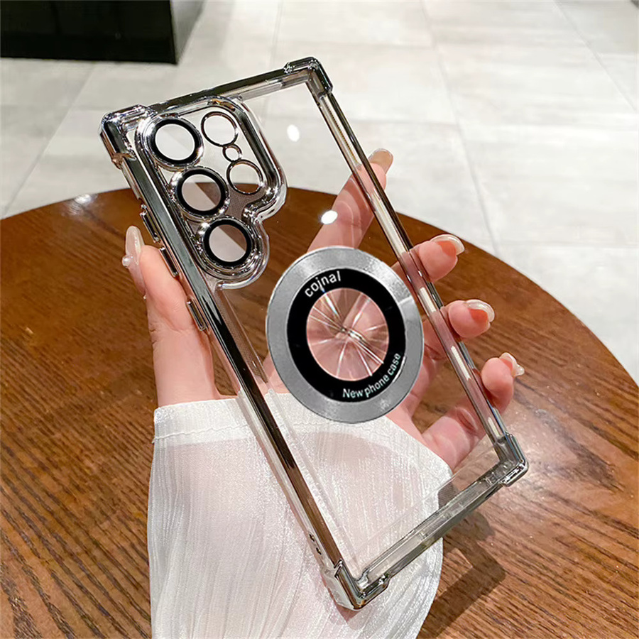 Transparente Magnetische Wireless Charging Schutzhülle für Samsung Galaxy S25 Ultra, S24, S23, S22 Plus und S21 - Bild 2
