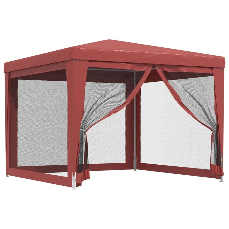 vidaXL Partyzelt Rot mit 4 Mesh-Seitenwänden B: 300 cm, T: 300 cm, H: 246 cm - Bild 2