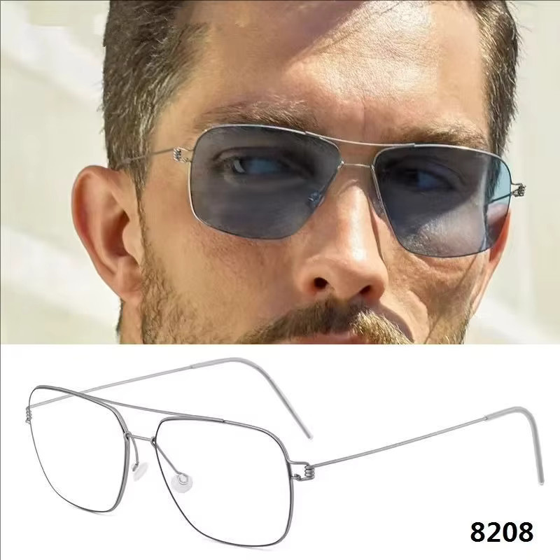 Dänemark 8208 Korrektionsbrille, randlos, Titan, Pilot, Unisex, Silber - Bild 2