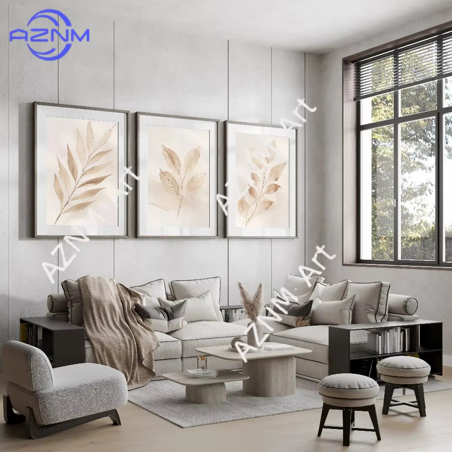 AZNM Botanische Wanddrucke Set, Beige Minimalistische Floral Kunst für Wohnzimmer und Schlafzimmer - Bild 2