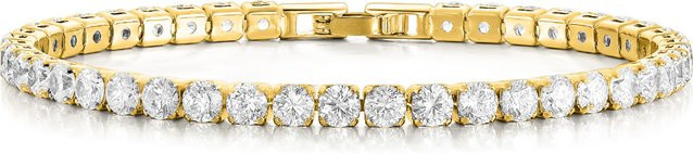 RUIYI Tennisarmband, 14K vergoldetes Messing, Zirkonia, Damen - Bild 1