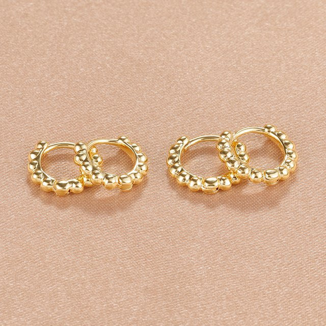 Maodane Creolen, 14K vergoldeter Edelstahl, Zirkonia, Damen, 8mm/6mm - Bild 1