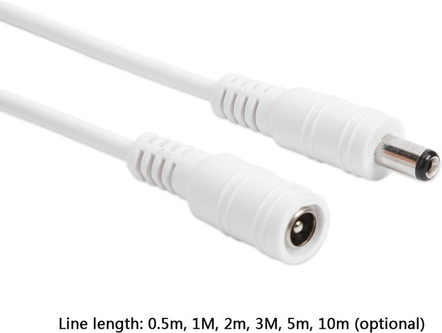 DC 12V-24V Stromverlängerungskabel mit Stecker und Buchse in Weiß für CCTV-Kameras - Bild 1