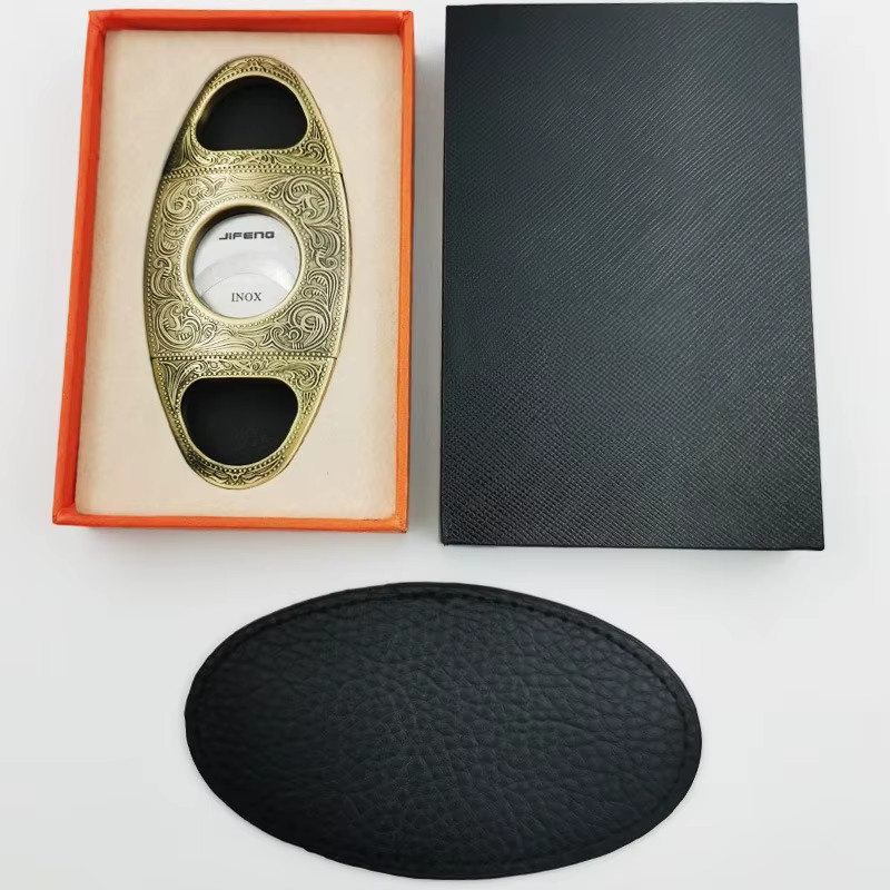 Zigarrenschneider Guillotine aus Edelstahl in Gold mit Geschenkbox - Bild 4