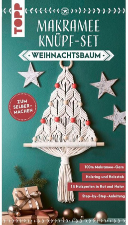 Topp Makramee Knüpf-Set Weihnachtsbaum in Weiß