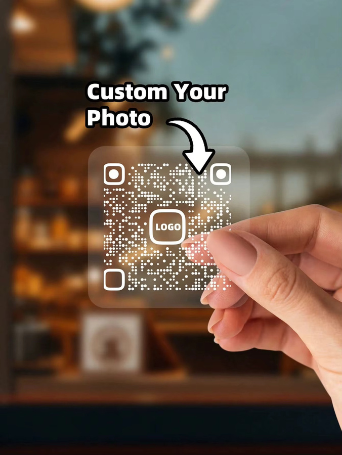 Personalisierte quadratische Aufkleber aus PVC mit holografischem Effekt, wasserfest, multicolor, für QR-Codes, Logos oder eigene Designs - Bild 2