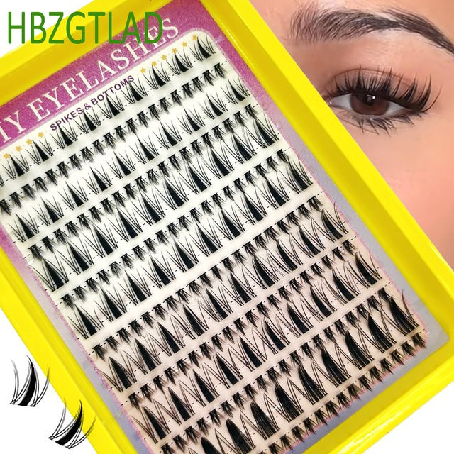 AMSDCN Spiky Cluster Lashes, Manga Mixed Natural, 14-reihig - Bild 1