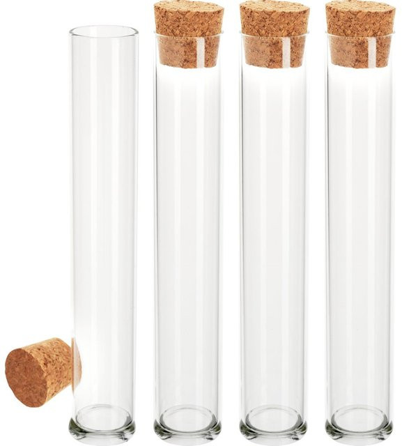 VBS Reagenzgläser aus Glas mit Korken, 4 Stück, transparent, Höhe: 15 cm - Bild 1
