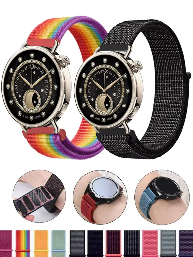 Uhrenarmband Nylon, 18 mm, Schwarz, Unisex - Bild 5