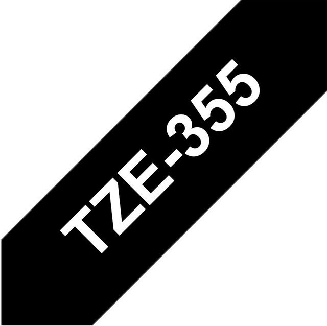 Brother P-touch Schriftbandkassette TZe-355, Weiß auf Schwarz, Breite: 24 mm, Länge: 8 m - Bild 3