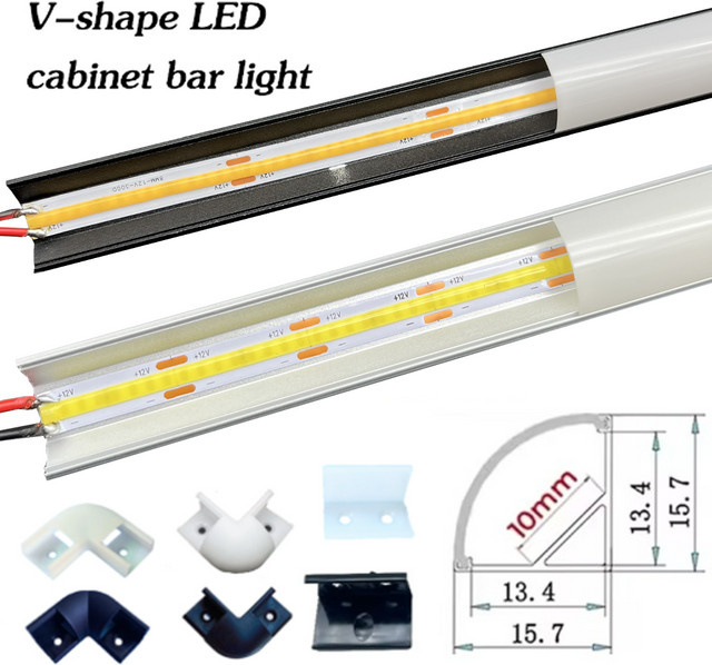 YSRSAI LED Profil Aluminium Kanal mit milchweißem COB Streifen Licht für Innenbeleuchtung, Farbe: Weiß, Länge: 50 cm - Bild 1