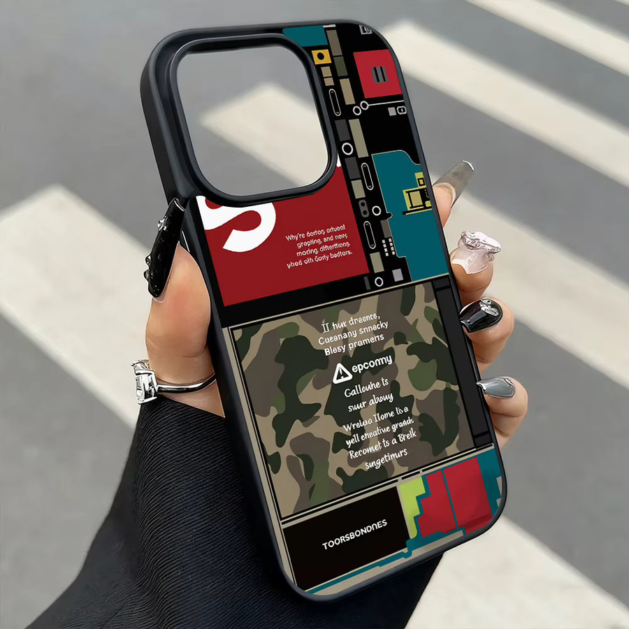 Caynes Magnetische Silikon-Handyhülle im Militär-Muster für iPhone 11 bis 17 Pro Max, stoßfest und weich, Multicolour - Bild 5