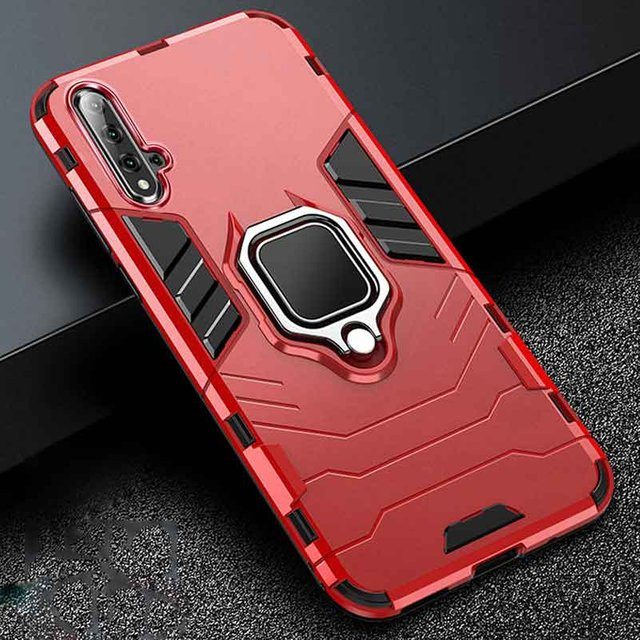 Huawei Nova 5T Armor Handyhülle mit Fingerring Halter in Pink - Bild 1