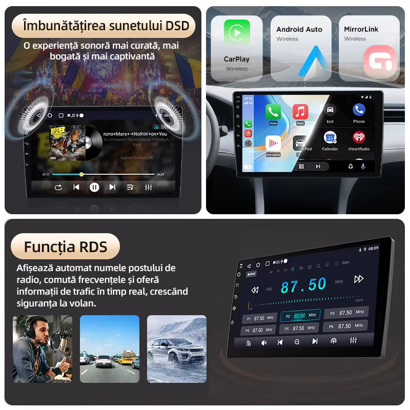 Junsun Android 15 Autoradio für BMW X3 E83 2003-2012 mit 9 Zoll IPS Touchscreen, kabelloses CarPlay und Android Auto, WiFi, GPS, Bluetooth, 4G LTE, Farbe: Schwarz - Bild 6