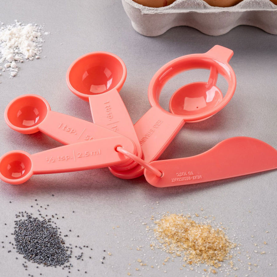 Fackelmann Messlöffel-Set Mini Cooking, 5-teilig, pink, aus Kunststoff, spülmaschinenfest - Bild 2