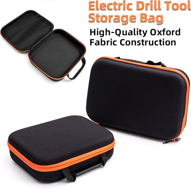 Stoßfeste Werkzeugtasche aus Oxford-Gewebe in Schwarz für elektrische Bohrmaschinen und Hardware, B/T/H: 27,0 x 22,0 x 7,0 cm - Bild 1