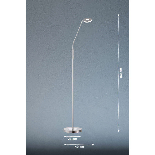 Fischer & Honsel Stehleuchte Dent mit integrierter LED in Silber, B: 23 cm, H: 150 cm - Bild 4