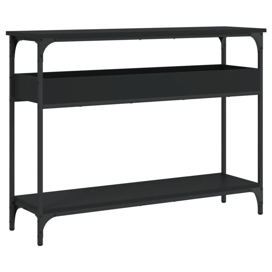 vidaXL Konsolentisch mit Ablage in Schwarz im industriellen Stil, B/T/H: 100 x 29 x 75 cm - Bild 2