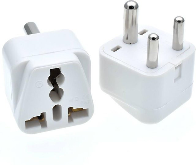Binchi Outdoor Product Steckdosenadapter Typ M für Südafrika und Indien, geerdet, weiß - Bild 1