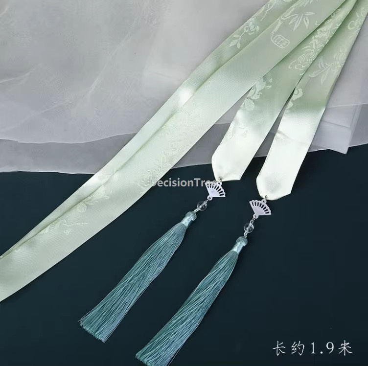 Hanfu-Haarband, Brokatbedruckt, mit Quasten, Antiker Stil - Bild 1