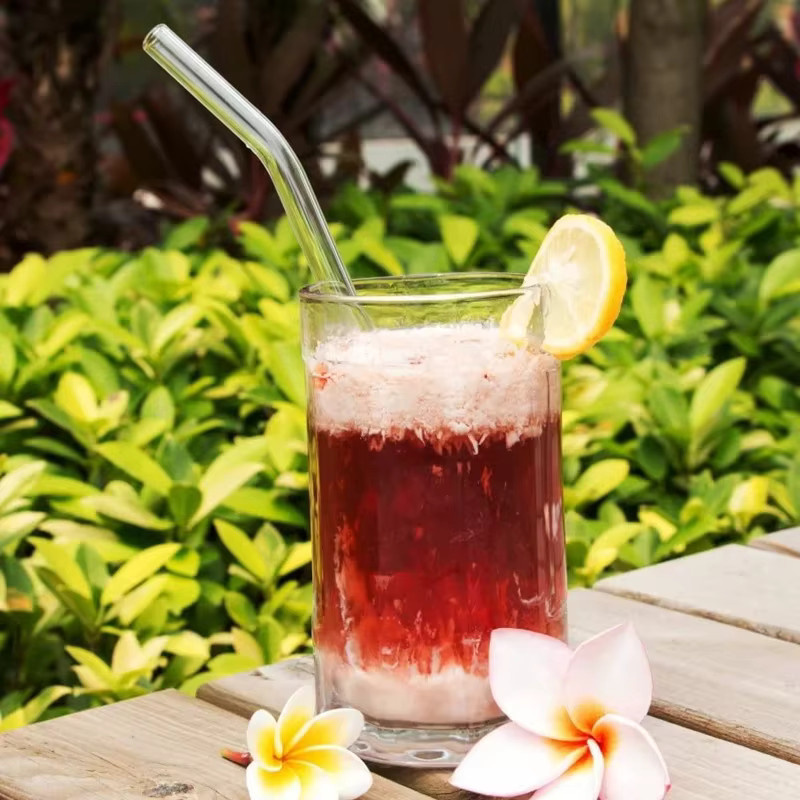 LYthE Glas-Trinkhalme transparent, 20 Stück, 25 cm Länge, wiederverwendbare Trinkhalme für Smoothies, Milchshakes und Cocktails - Bild 3