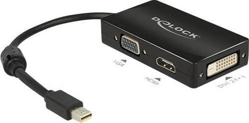 Delock 62631 Mini-DisplayPort auf VGA, HDMI und DVI Adapter in Schwarz - Bild 1