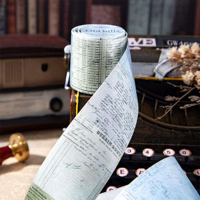Selbstklebendes Washi Tape mit Retro-Ticket- und Quittungsmotiven in Multicolour, 1 Rolle, Breite: 5 cm, Länge: 200 cm - Bild 2