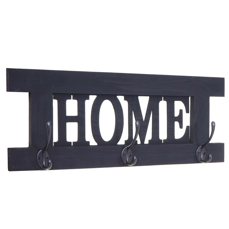 Wandgarderobe MCW C60 Home aus Paulowniaholz im Shabby-Look Vintage, Farbe: Dunkelgrau, B/H: 55 x 21 cm - Bild 2