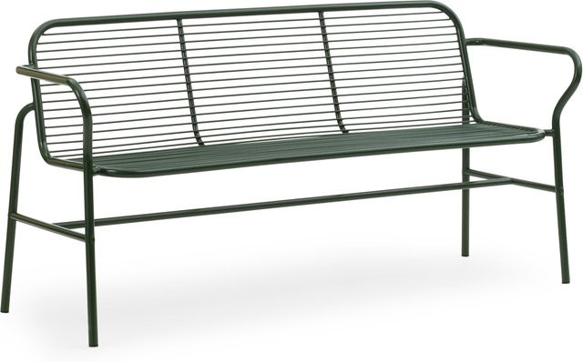 Normann Copenhagen Vig Outdoor Dining Bench aus pulverbeschichtetem Stahl in Grün - Bild 1