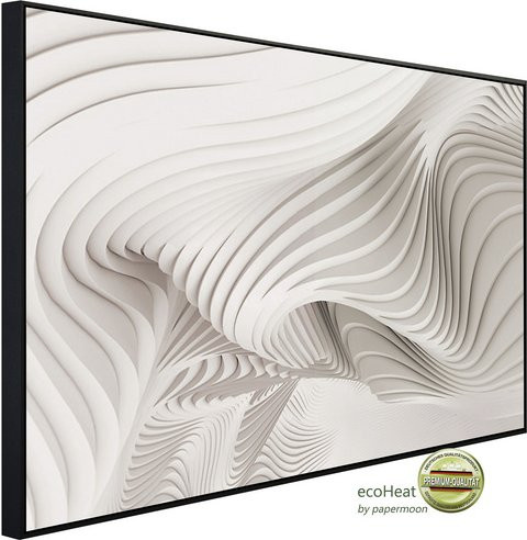papermoon EcoHeat Infrarotheizung mit Abstrakt 3D Effekt in Bunt und Weiß, Wandmontage, App-Steuerung und Überhitzungsschutz, B/H/T: 120 x 60 x 60 cm - Bild 1