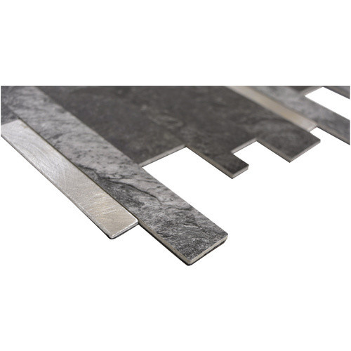 Stoneland Mosaikmatte Peel in Schwarz im Steinlook als Wandbelag aus Vinyl, B/B: 30 x 30 cm - Bild 2