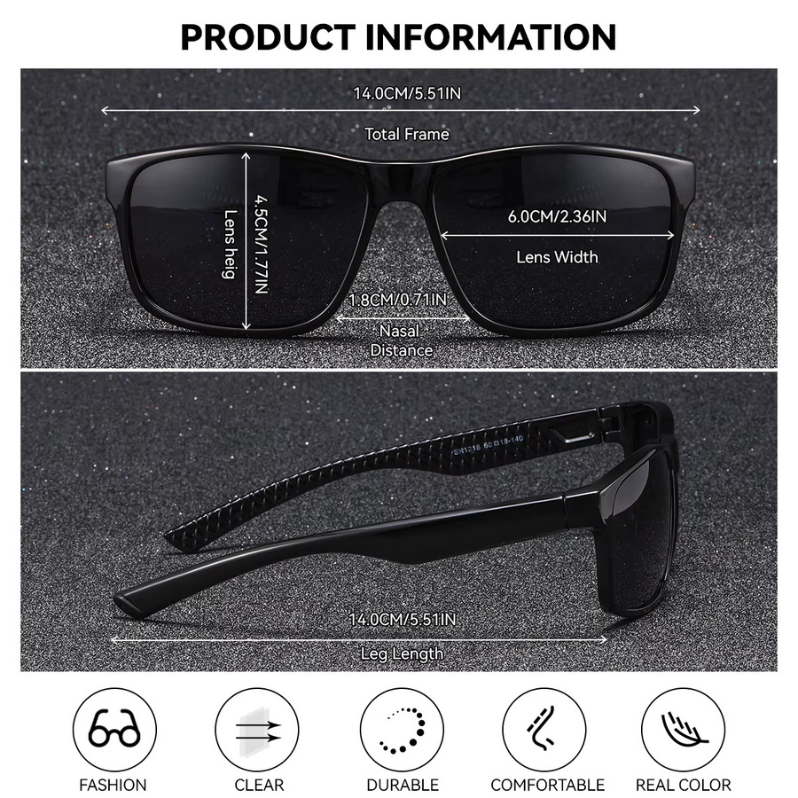 BARCUR Sonnenbrille Sportstil, Vollrand, Kunststoff, schwarz - Bild 2