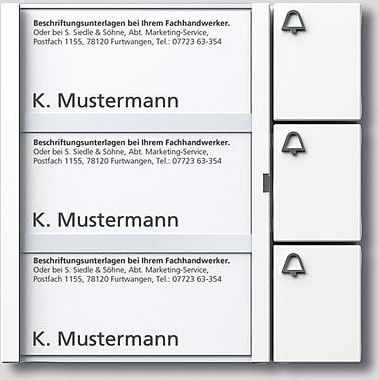 Siedle Vario Bus-Tasten-Modul BTM 650-03 W in Weiss - Bild 1