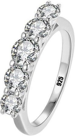 Ring 925 Silber, Moissanit, Weiß, Damen - Bild 1