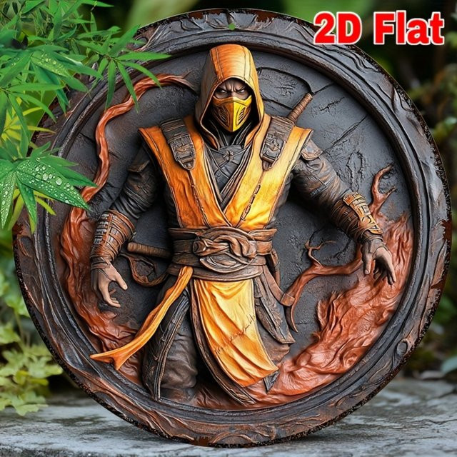 Rundes Metallschild CIFBUY im Vintage-Kampfdesign als Wanddekoration, Mehrfarbig, Durchmesser: 20 cm - Bild 1