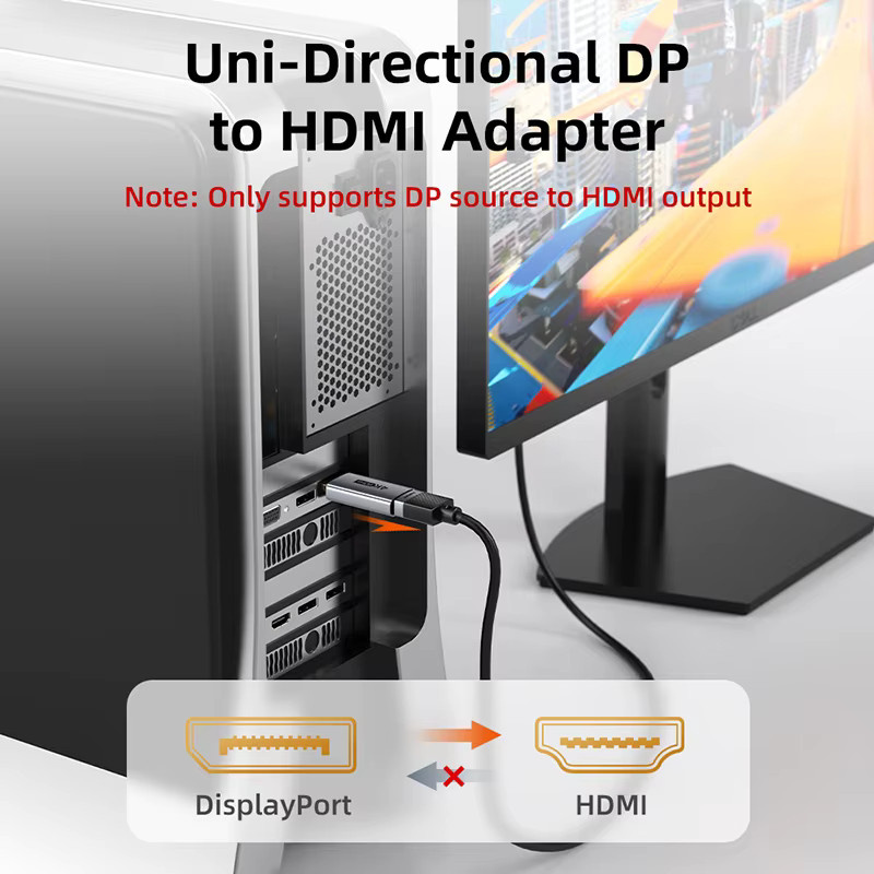 CABLETIME DisplayPort zu HDMI Adapter für 4K UHD 60Hz, DP auf HDMI Konverter für PC, Laptop und TV - Bild 4