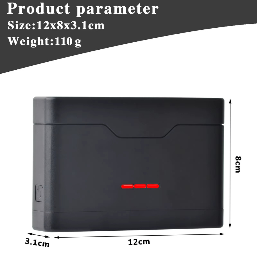 DJI Li-Ionen-Akku 2280mAh mit 3-Slot-Ladestation für Osmo Action 3/4/5 Pro/6 und Osmo 360 Kameras in Schwarz - Bild 3