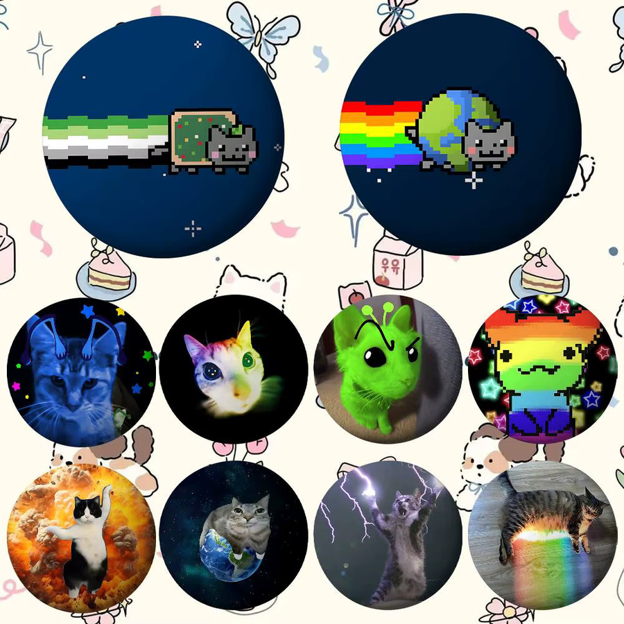 52TOYS Brosche Regenbogen Alien Katze, Weißblech, Metall - Bild 3