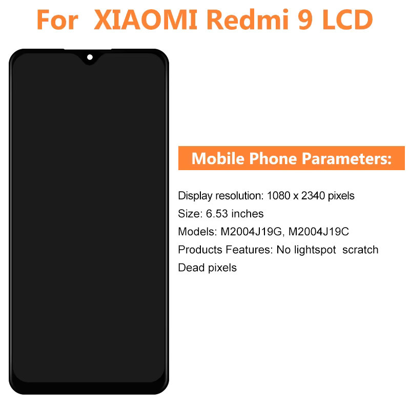CHOICE LCD Display Touchscreen Digitizer Montage für Xiaomi Redmi 9 M2004J19AG M2004J19C in Schwarz - Bild 2