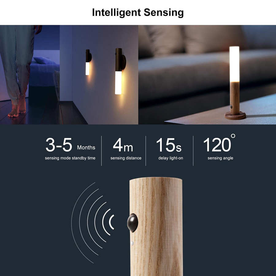 TOMTOP JMS Smartes LED Nachtlicht mit Bewegungssensor und Magnetischer Adsorption in Warmweiß - Bild 2