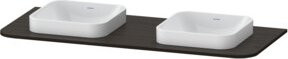 Duravit Waschtisch-Konsole Happy D.2 Plus mit 2 Ausschnitten in Nussbaum gebürstet, Breite: 130 cm, Tiefe: 55 cm - Bild 1